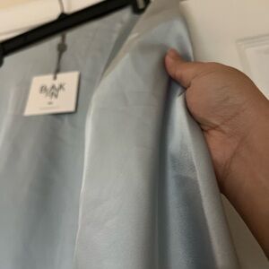 Blue-A-Line Satin Maxi Skirt